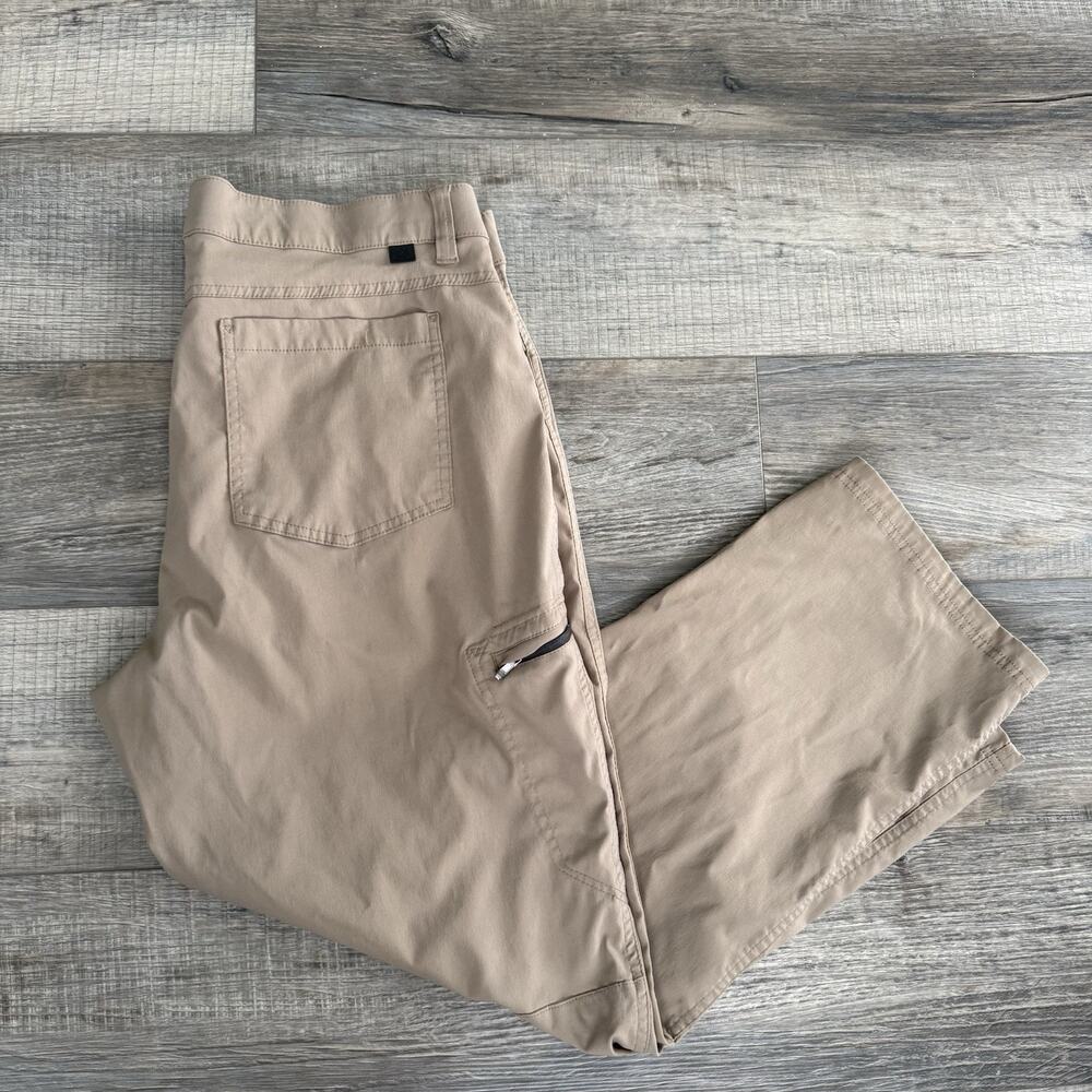 ZEROXPOSUR Mens 38x29 Khaki Stretch Travel Series Tech Pants Outdoors Hiking